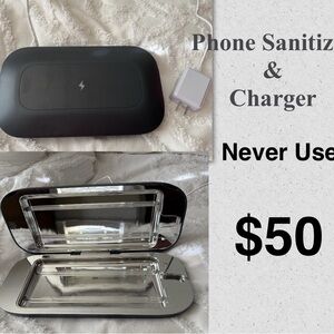 Black Phone Sanitizer and Charger
